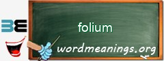 WordMeaning blackboard for folium